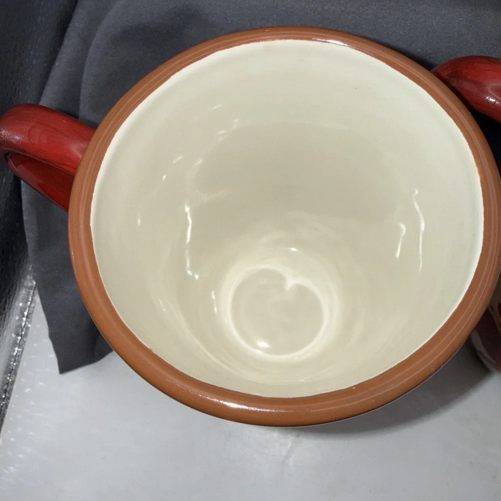 Pier One POPPIES Coffee Mugs SET OF FOUR   Pre Owned
